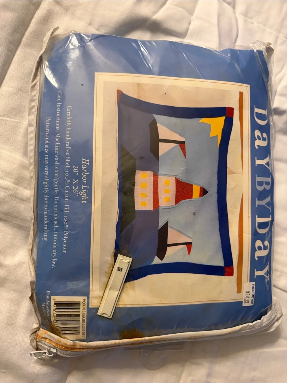 Two queen, pillowcases Lighthouse Patchwork Quilt NWT